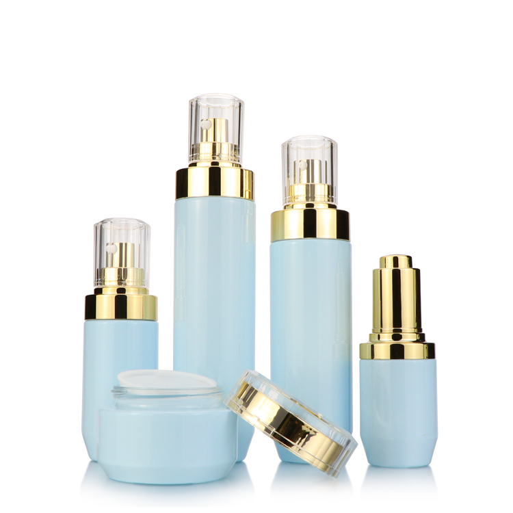 Luxury 30ml 50g 40ml 80ml 100ml 120ml empty clear gold cosmetic use lotion serum glass bottles face cream jars set