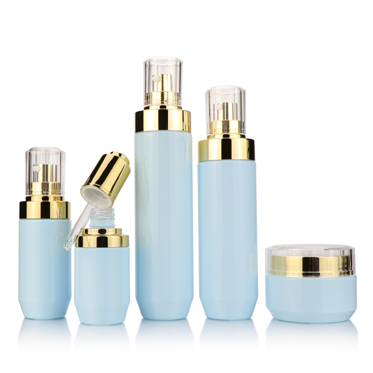 Luxury 30ml 50g 40ml 80ml 100ml 120ml empty clear gold cosmetic use lotion serum glass bottles face cream jars set