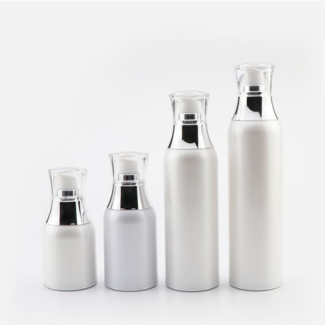 Luxury 30ml 50ml 100ml 120ml white acrylic lotion airless pump bottle