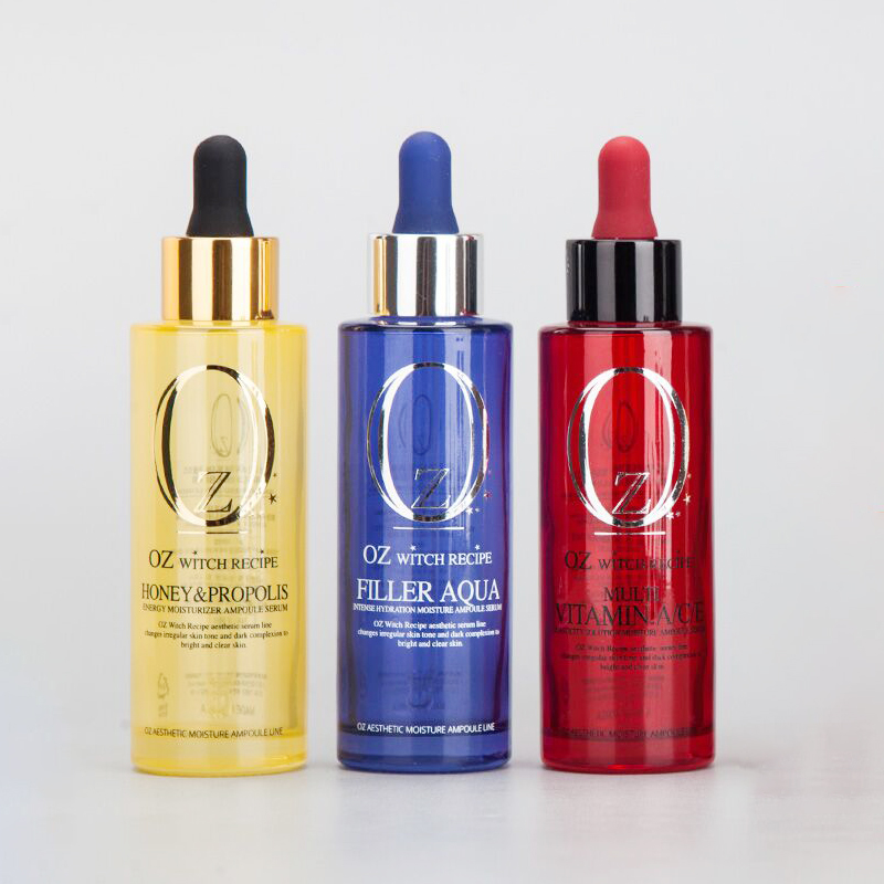 Luxury 30ml 50ml 60ml 100ml custom silk screen printing design on glass dropper bottle