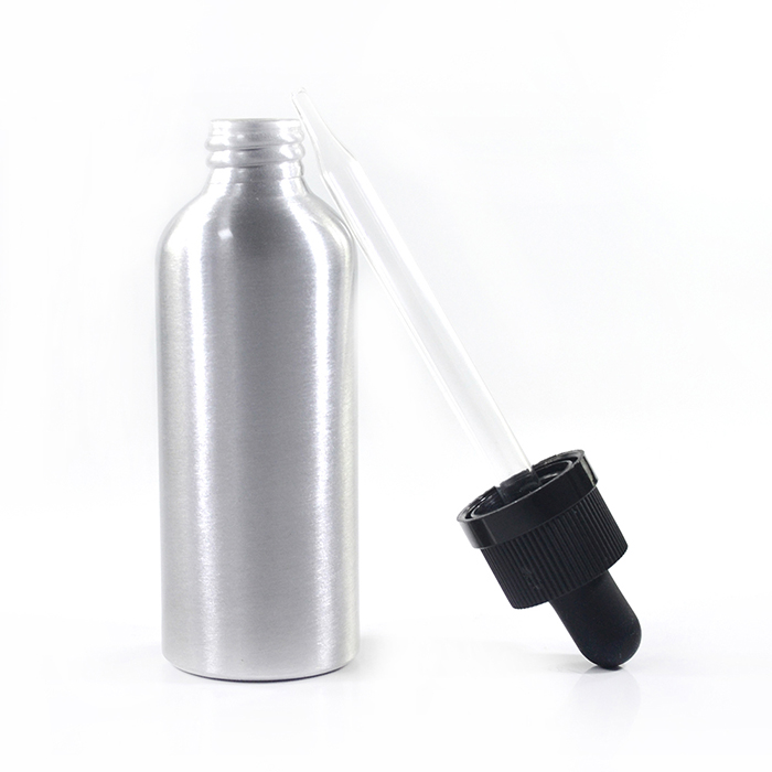 Luxury 30ml 50ml 60ml e liquid essential oil aluminum dropper bottle