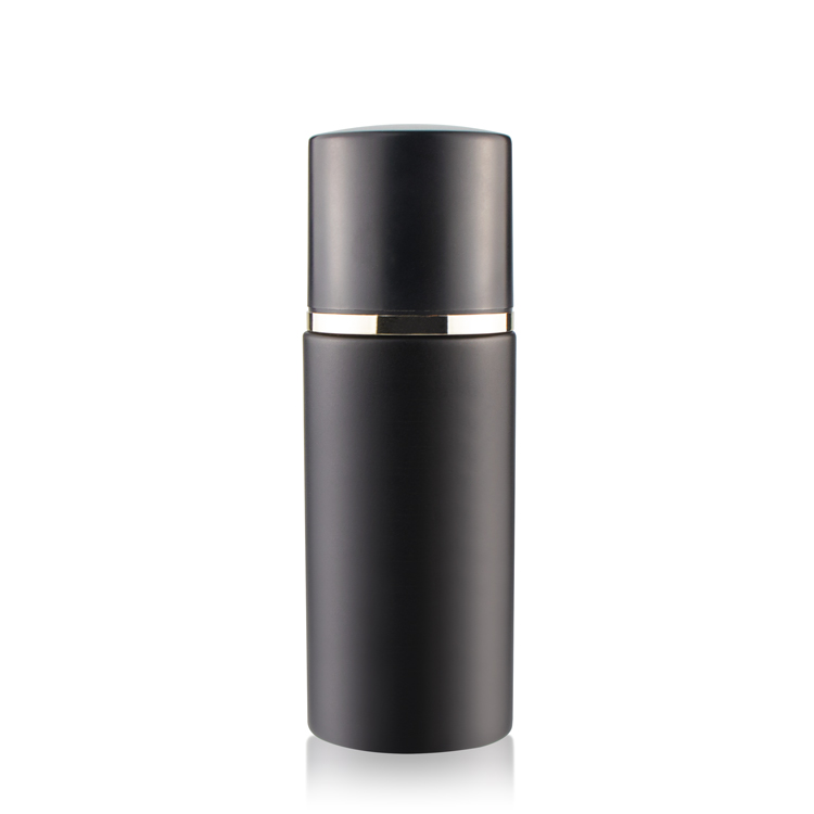 Luxury 30ml 50ml 80ml small cosmetic pump lotion serum bottles packaging container black glass bottle for skincare