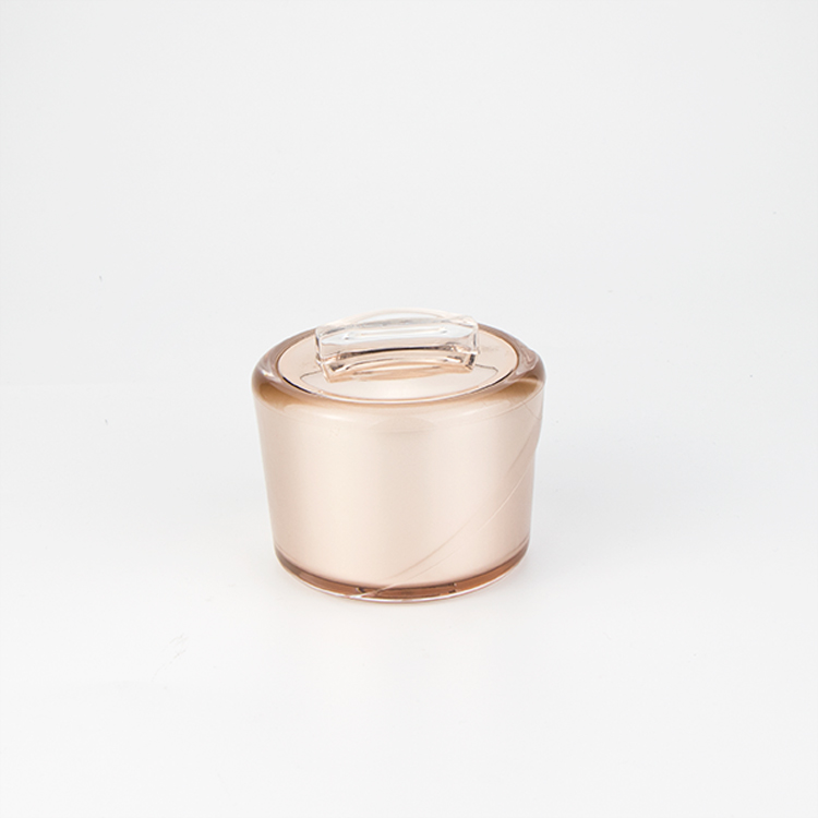 Luxury 30ml 50ml bady lotoion container double walled round uv gel gold golden acrylic cosmetic cream jar