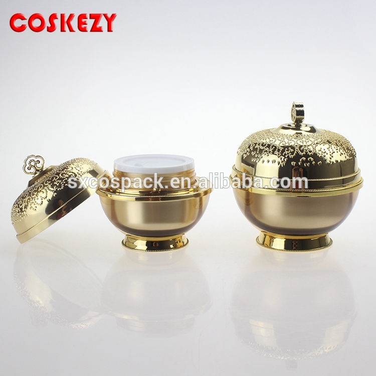 Luxury 30ml Gold Acrylic Jar For Cream, Cosmetic Container With Screw Cap