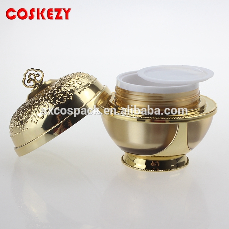 Luxury 30ml Gold Acrylic Jar For Cream, Cosmetic Container With Screw Cap