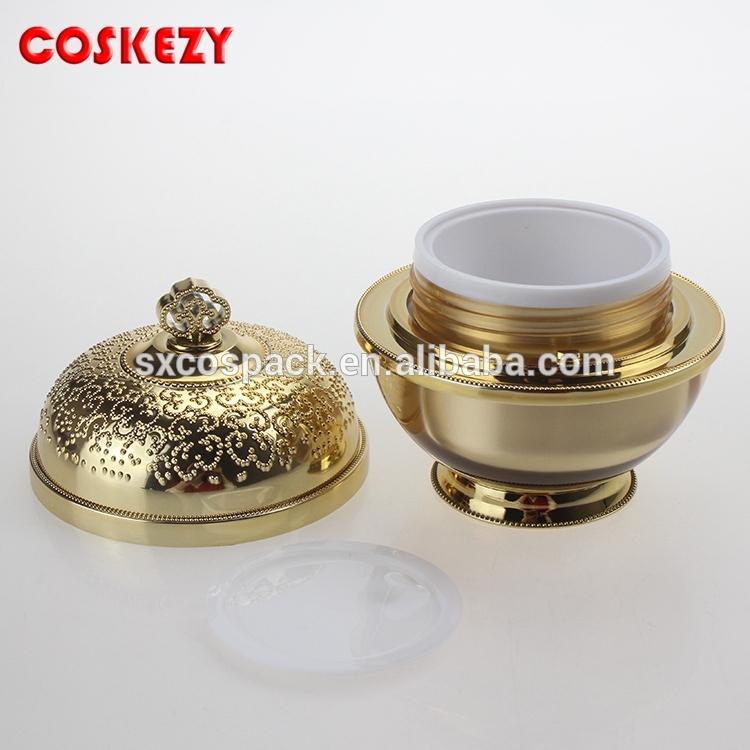 Luxury 30ml Gold Acrylic Jar For Cream, Cosmetic Container With Screw Cap
