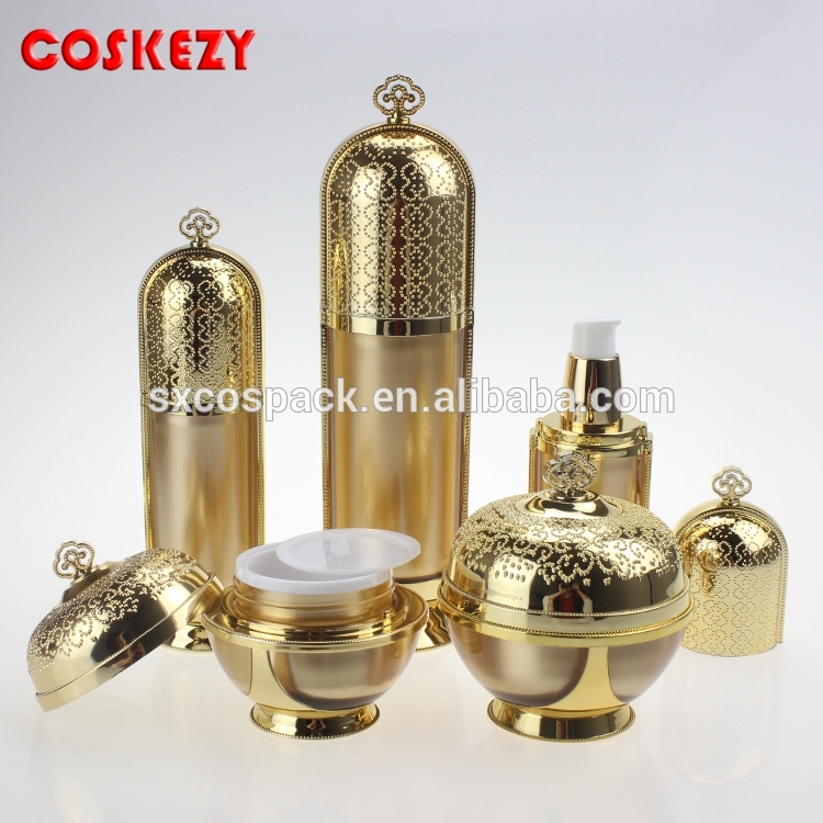 Luxury 30ml Gold Acrylic Jar For Cream, Cosmetic Container With Screw Cap