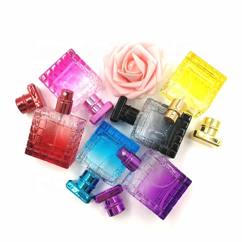 Luxury 35ML gradient color perfume spray bottle with low MOQ