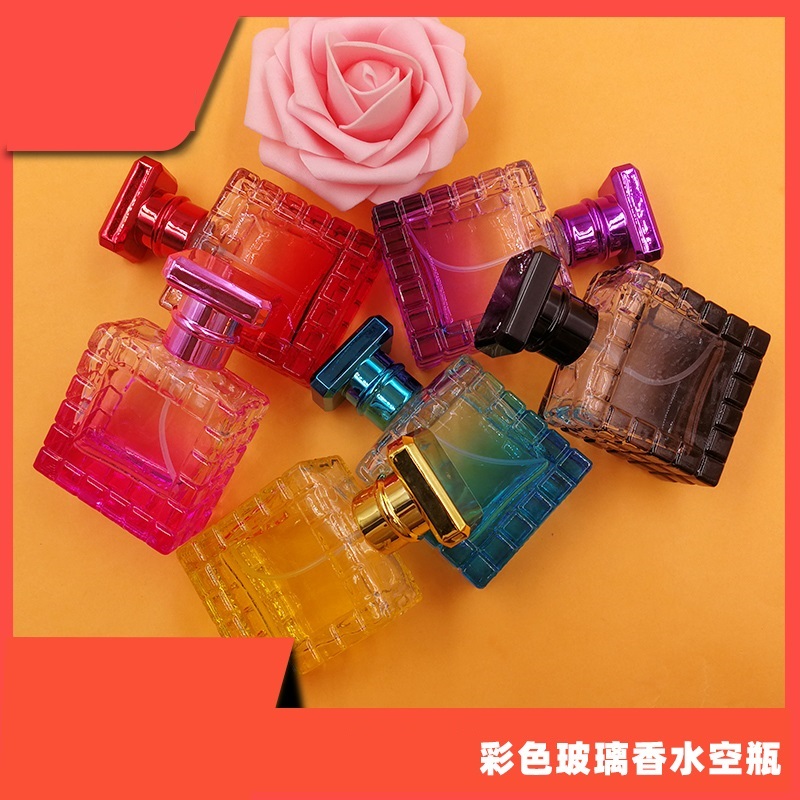 Luxury 35ML gradient color perfume spray bottle with low MOQ