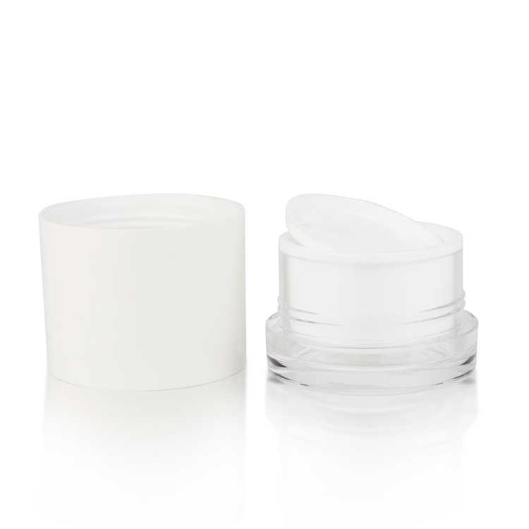 Luxury 5 gram 10 gram mini plastic round cosmetics eye face cream empty container jars with silver plastic lids