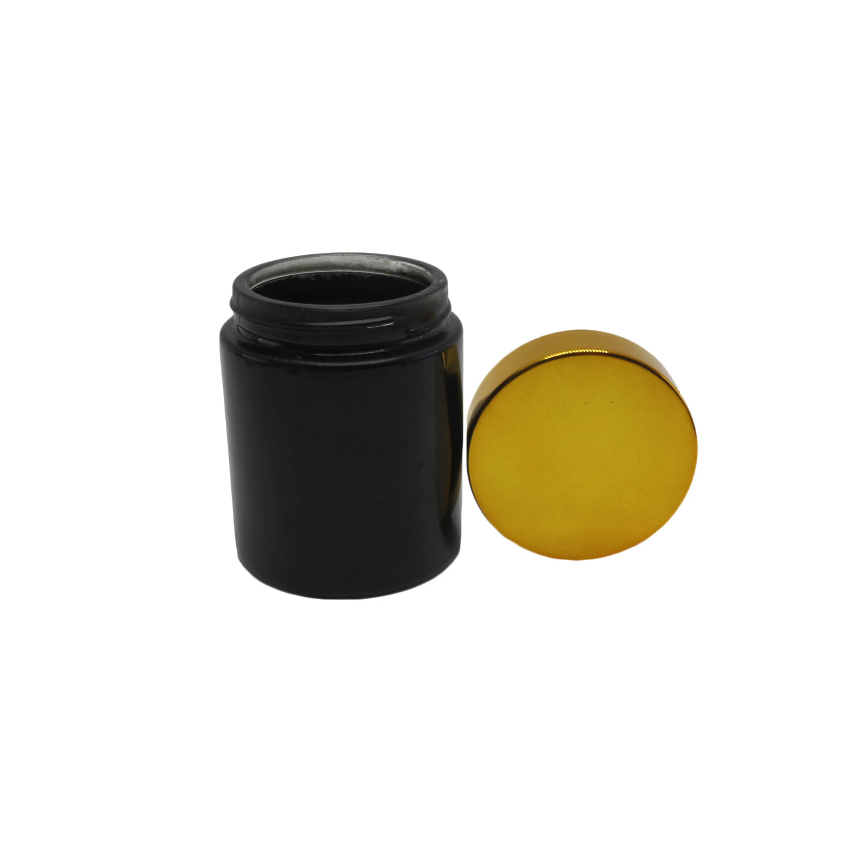 Luxury 50 ml Frosted Cosmetic Packaging Round Pomade Container Cream Glass Jar With UV Gold Lid GJ-CC34