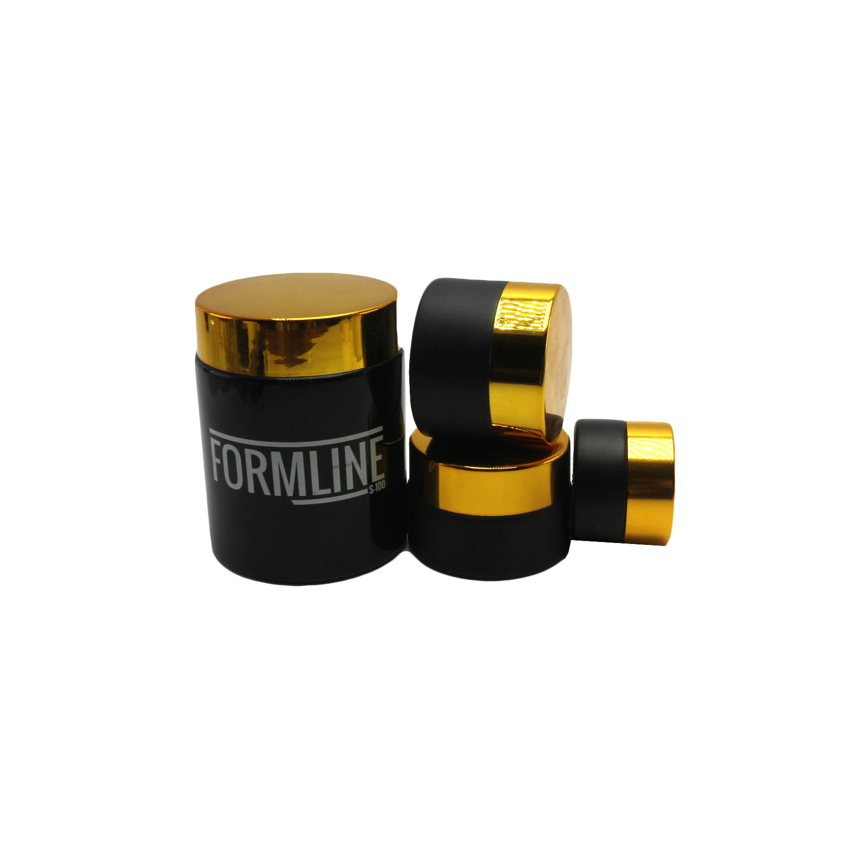 Luxury 50 ml Frosted Cosmetic Packaging Round Pomade Container Cream Glass Jar With UV Gold Lid GJ-CC34