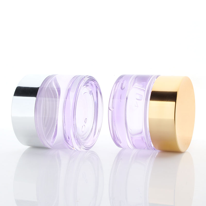 Luxury 50 ml Frosted Cosmetic Packaging Round Pomade Container Cream Glass Jar With UV Gold Lid