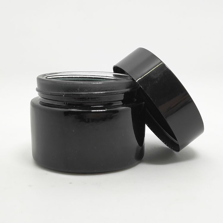 Luxury 50 ml Frosted Cosmetic Packaging Round Pomade Container Cream Glass Jar With UV Gold Lid