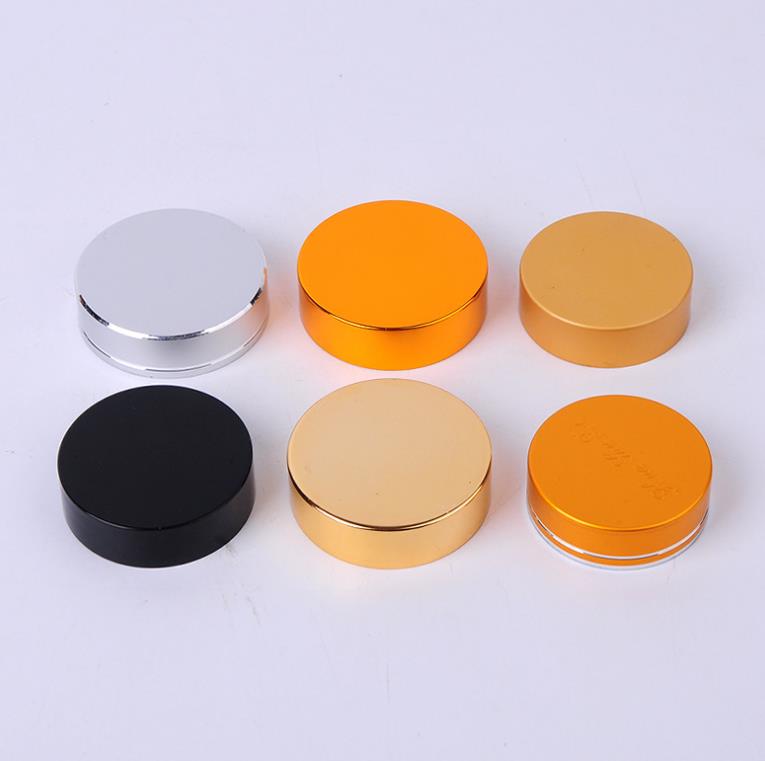 Luxury 50 ml Frosted Cosmetic Packaging Round Pomade Container Cream Glass Jar With UV Gold