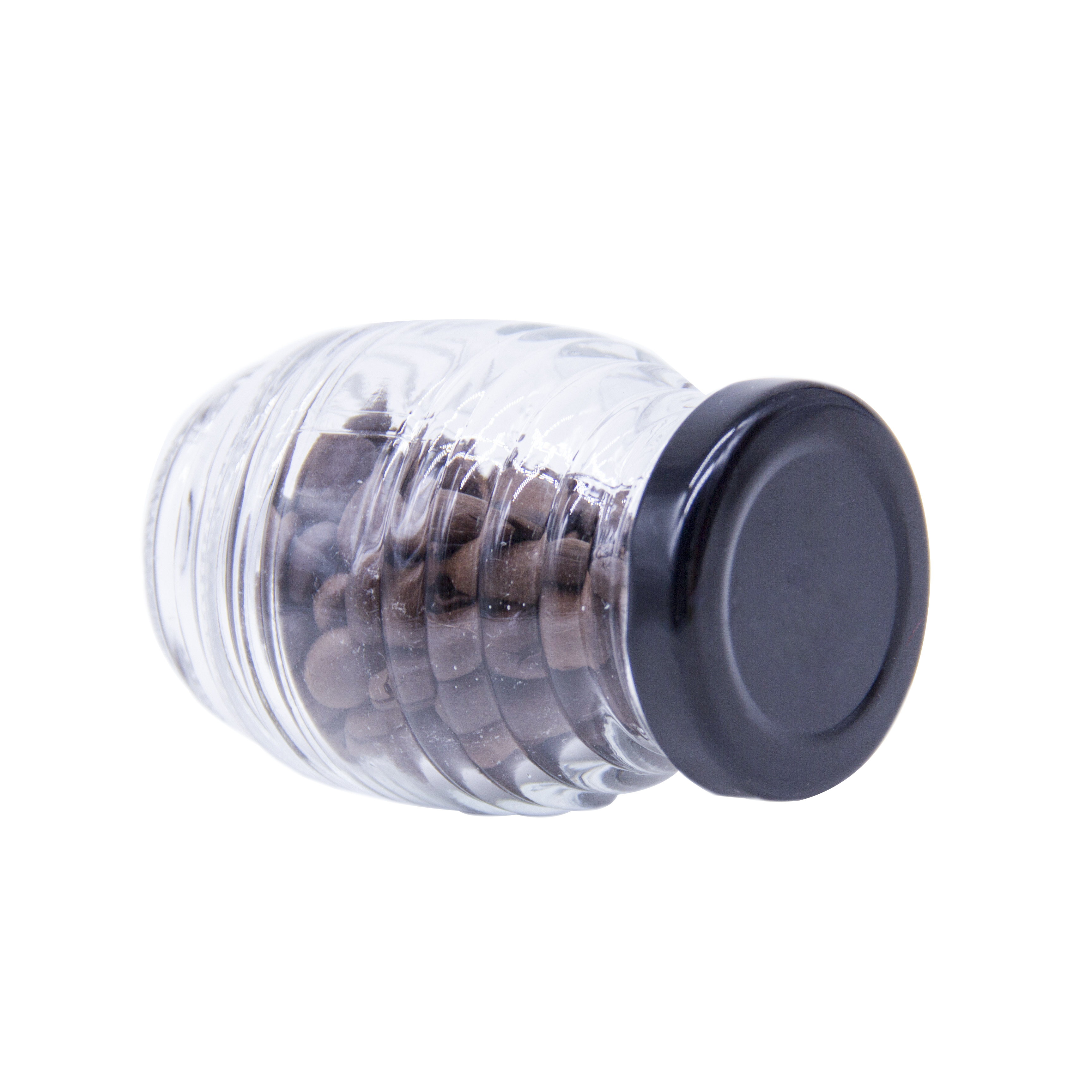 Luxury 500 gram Beehive Oval Honey Pot Dispenser Glass Jar Honey for Jam