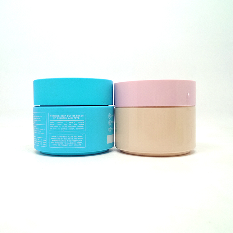 Luxury 50g 100g blue and pink opal white ceramic cosmetic cream glass jar for skin care packaging