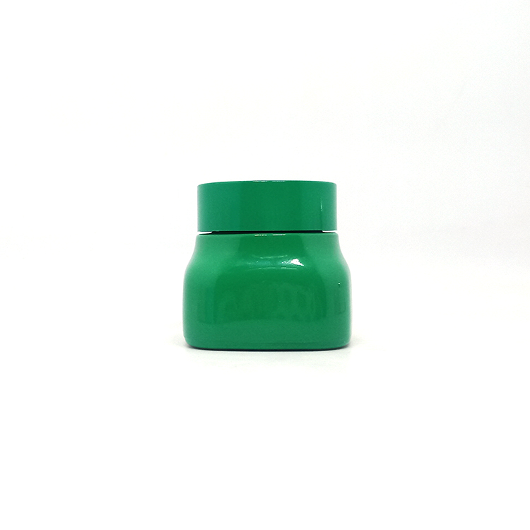 Luxury 50g 100g opal white ceramic cosmetic cream glass jar with pink plastic cap