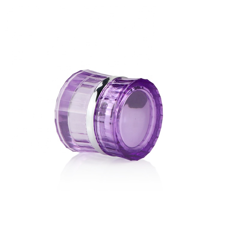 Luxury 50g 50ml empty makeup lotion gel container petty cosmetic purple cream jar glass with caps