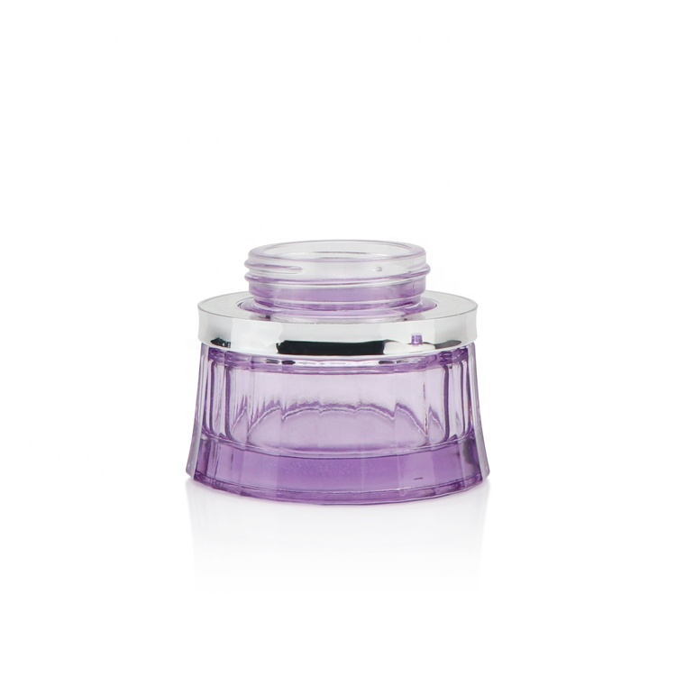 Luxury 50g 50ml empty makeup lotion gel container petty cosmetic purple cream jar glass with caps