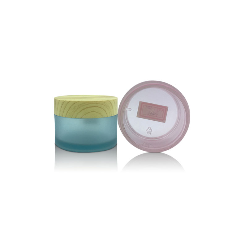 Luxury 50g Colorful Cosmetic Packaging Containers Jar Pet Bamboo Lid Matte Makeup Plastic Jar for Cream