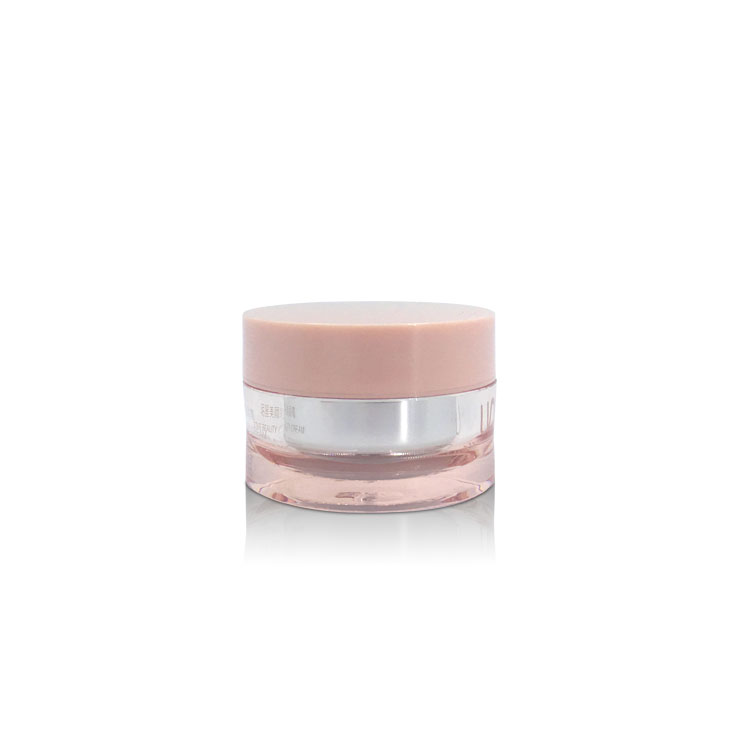 Luxury 50g Pink Cosmetic Packaging Containers Acrylic Plastic Cosmetic Cream Jar With Pink Lid