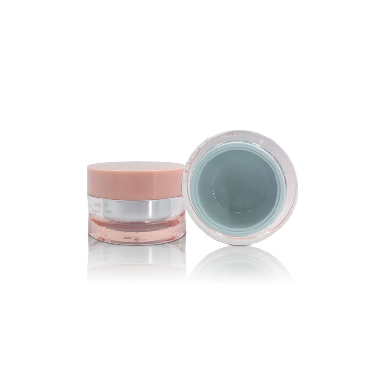 Luxury 50g Pink Cosmetic Packaging Containers Acrylic Plastic Cosmetic Cream Jar With Pink Lid