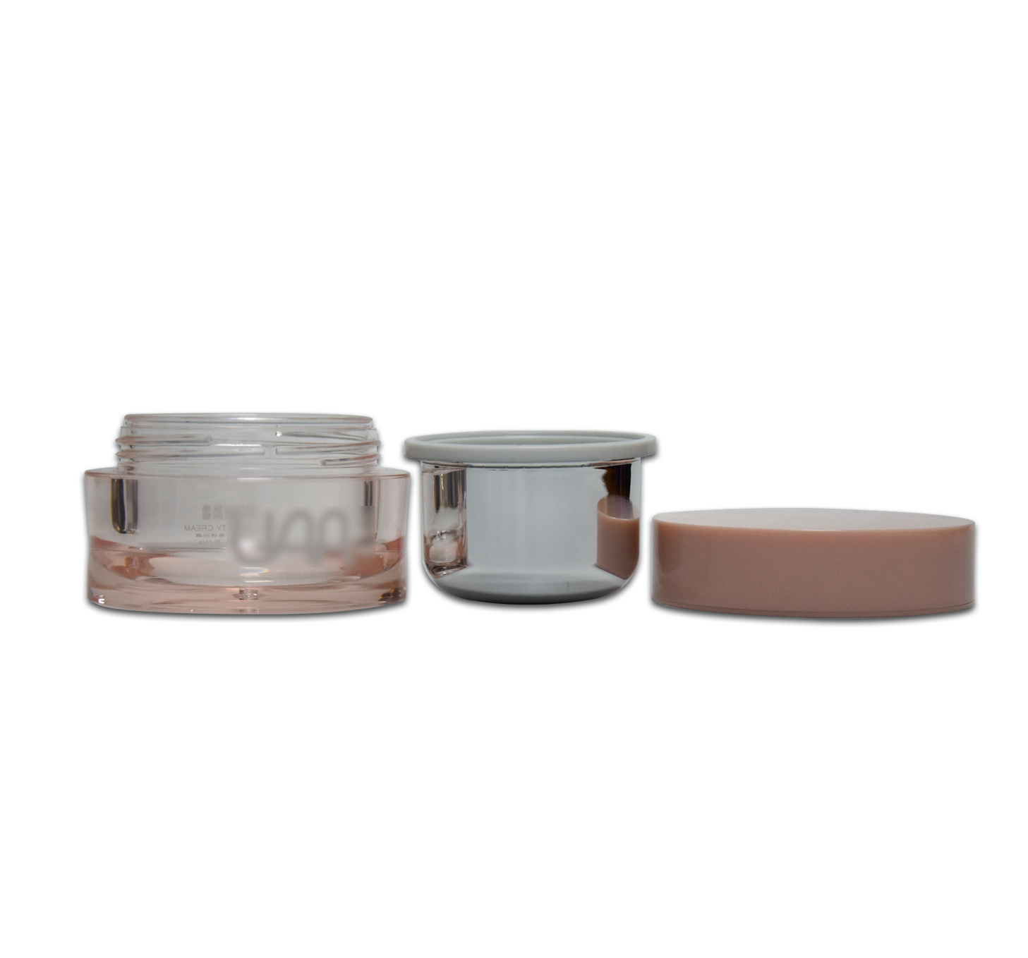Luxury 50g Pink Cream Jar Acrylic Double Wall Cosmetic Packaging Body Cream Plastic Jar Skin Care Cream Screw Cap,customized