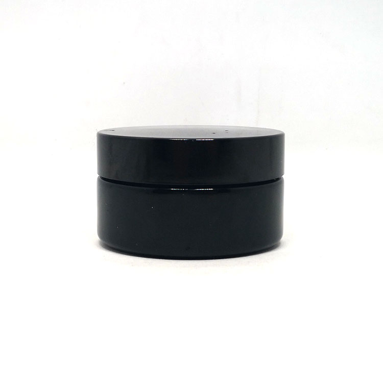 Luxury 50ml 100ml dry herb cream cosmetic uv black ultra violet wide mouth glass jar for hemp creams envases