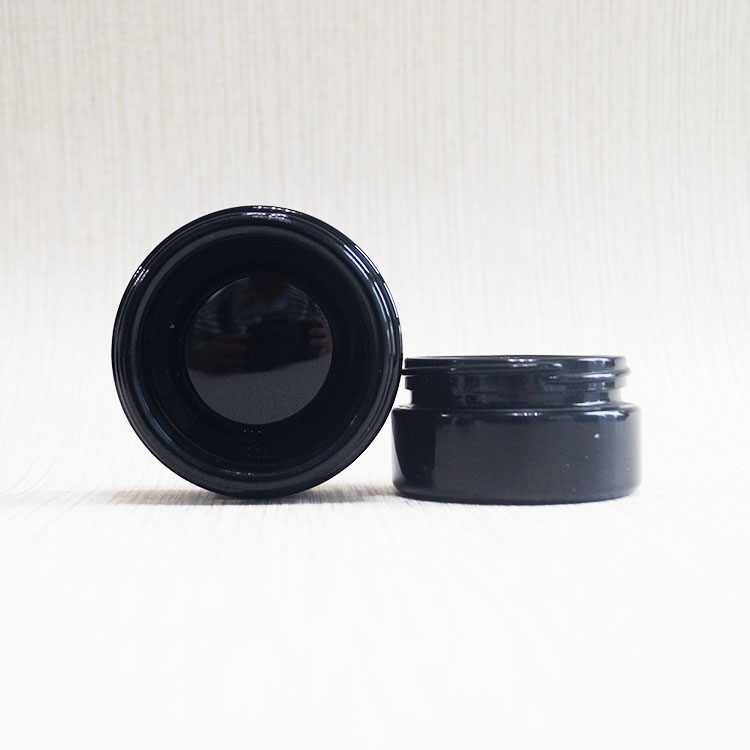 Luxury 50ml 100ml dry herb cream cosmetic uv black ultra violet wide mouth glass jar for hemp creams envases