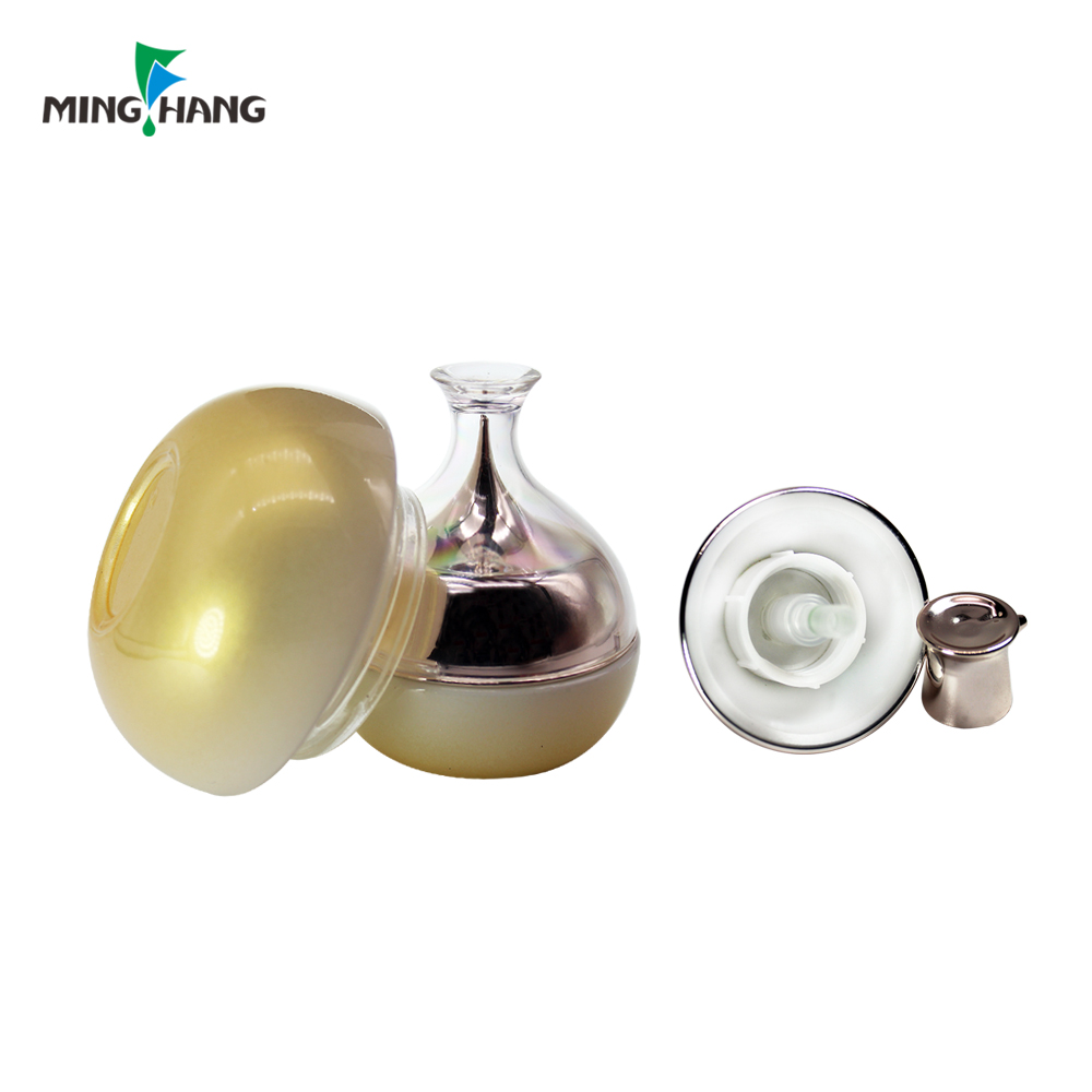 Luxury 50ml 100ml gold color skin care set luxury pink black cosmetics jars with unique plastic lid
