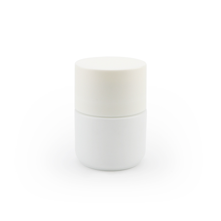 Luxury 50ml 70ml 110ml empty bulk china child proof opal white preserving apothecary glass packaging jars with logo