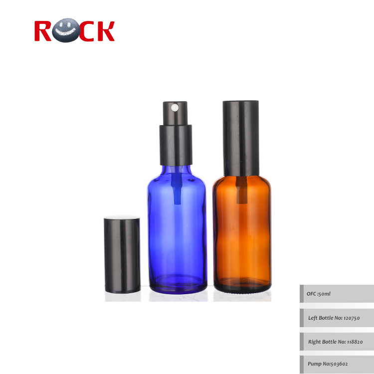 Luxury 50ml Amber Blue Glass Essential Oil Spray Bottle
