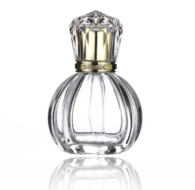 Luxury 50ml Clear Empty Refillable Perfume Glass Spray Bottle