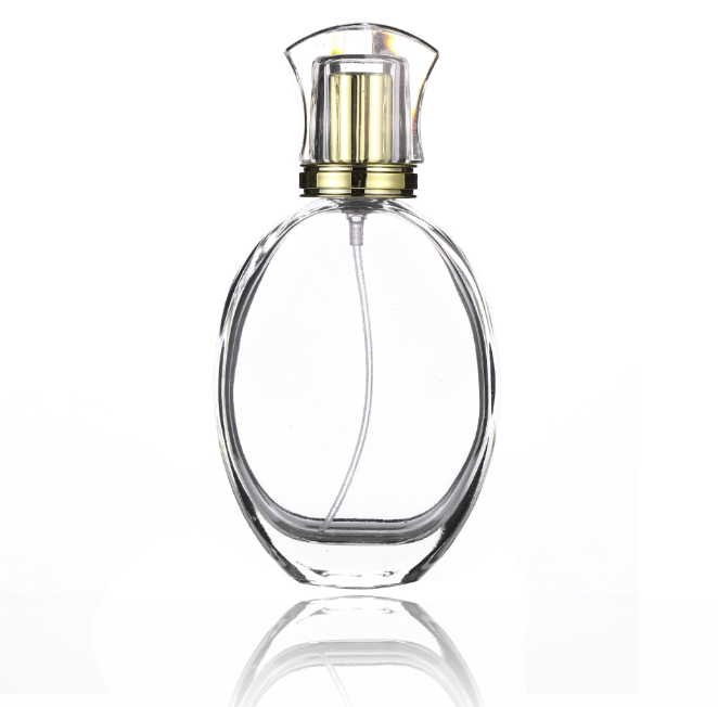 Luxury 50ml Clear Empty Refillable Perfume Glass Spray Bottle