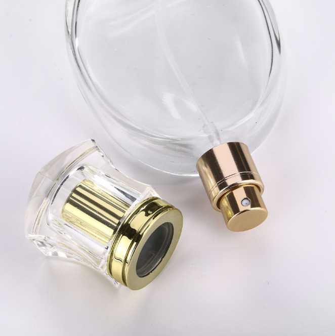 Luxury 50ml Clear Empty Refillable Perfume Glass Spray Bottle