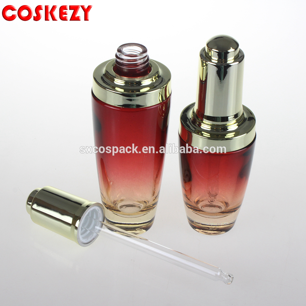 Luxury 50ml Empty Essential Oil Glass Bottle With Press Head