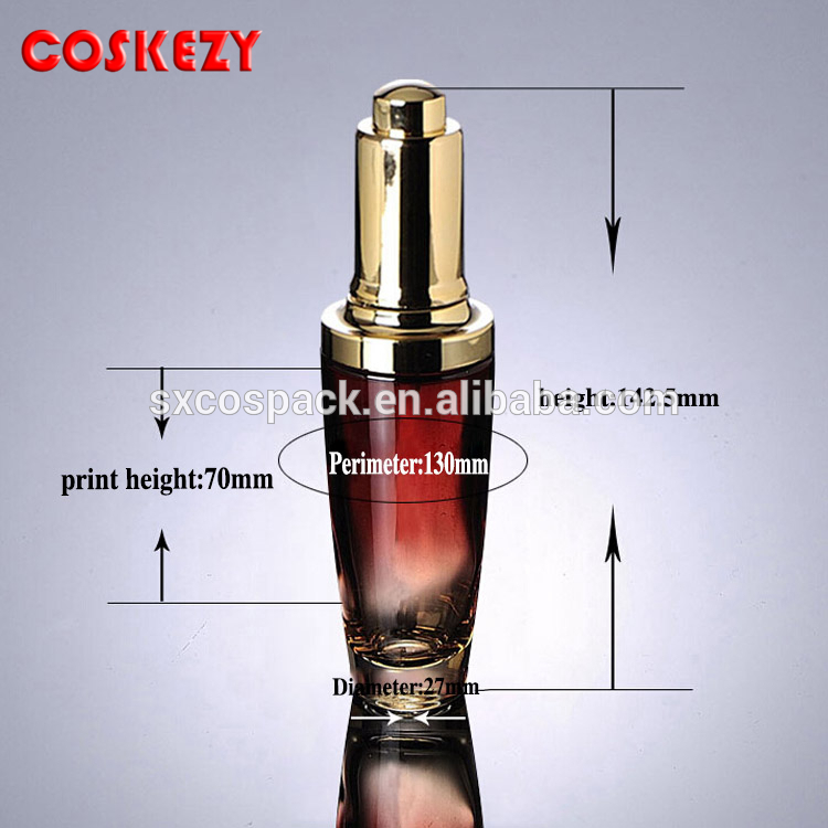 Luxury 50ml Empty Essential Oil Glass Bottle With Press Head