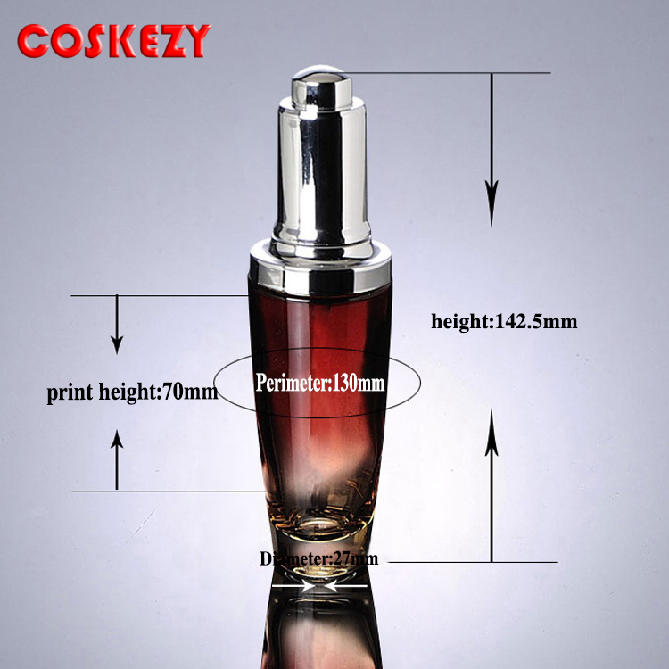Luxury 50ml Empty Essential Oil Glass Bottle With Press Head