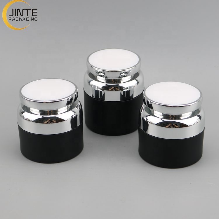 Luxury 50ml Plastic Packaging Container Matte Black Cosmetic Acrylic Jars for Cream