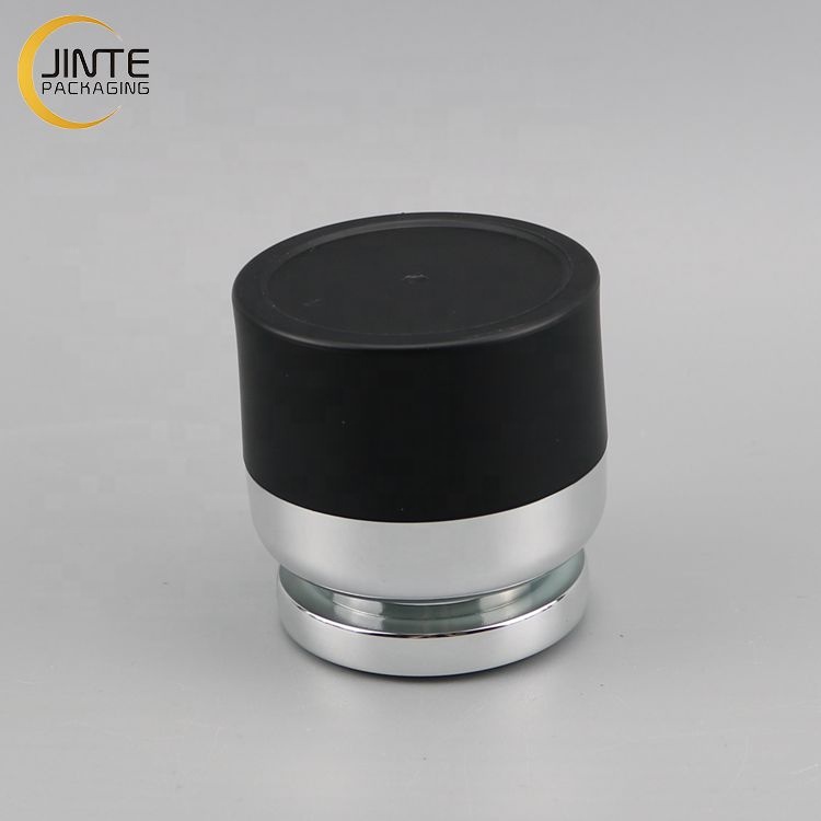 Luxury 50ml Plastic Packaging Container Matte Black Cosmetic Acrylic Jars for Cream