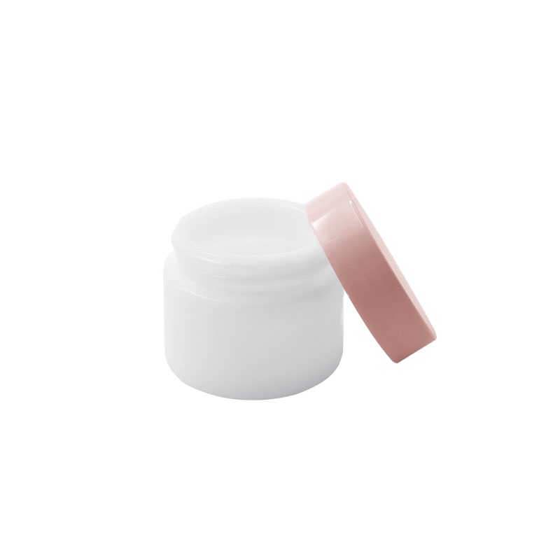 Luxury 50ml  round opal white ceramic cosmetic cream glass jar