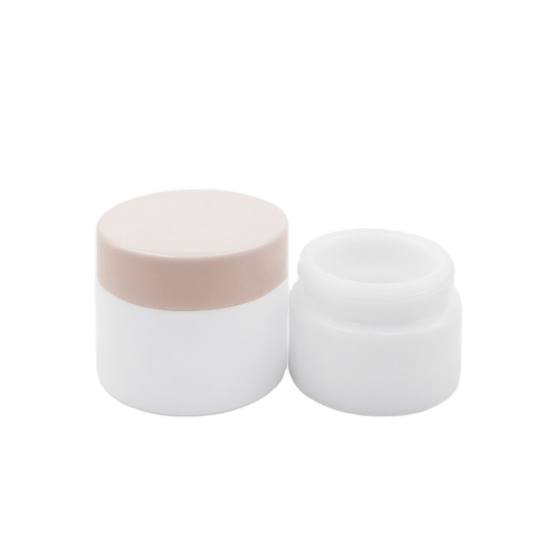 Luxury 50ml round opal white ceramic cosmetic cream glass jar