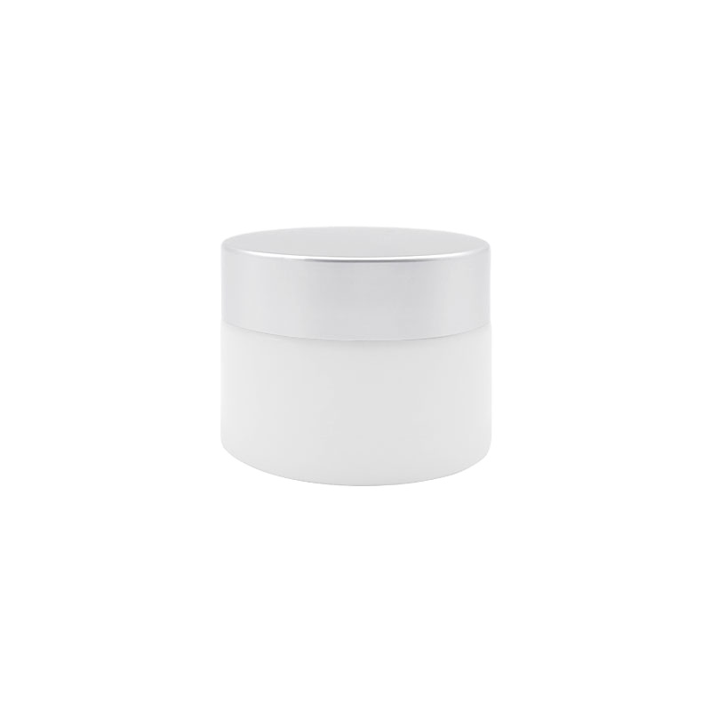 Luxury 50ml round opal white ceramic cosmetic cream glass jar