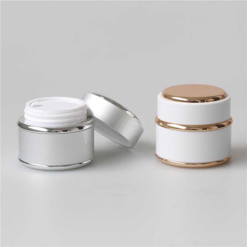Luxury 50ml white PP plastic cosmetic jars in stock