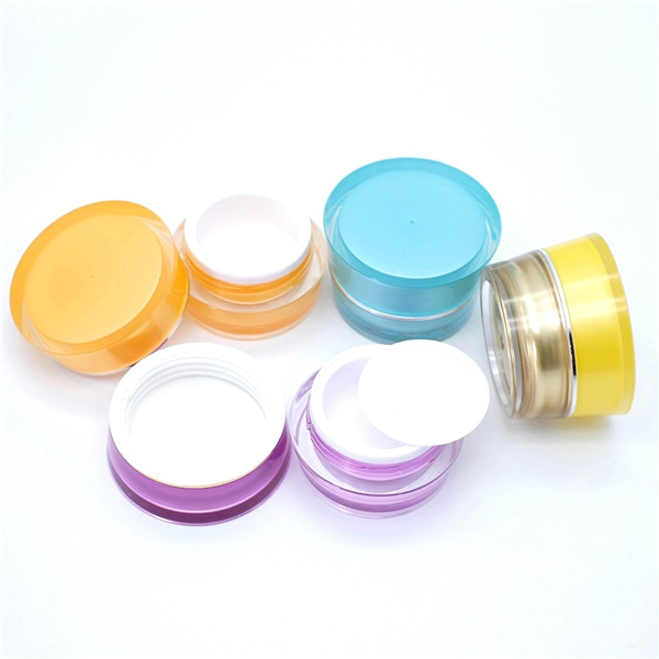 Luxury 5G 10G 25G Ps Sample Fanci Face Cream White Round clear  lid empty jar Plastic Cosmetic Container cream jar