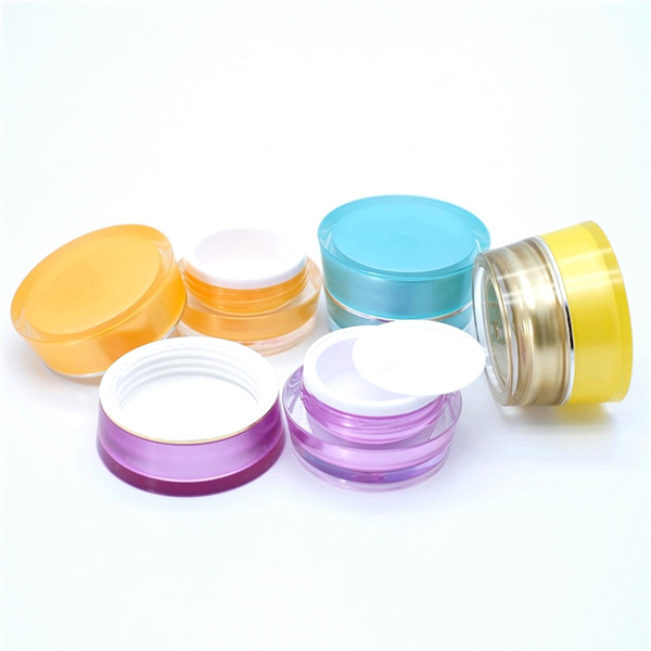 Luxury 5G 10G 25G Ps Sample Fanci Face Cream White Round clear lid empty jar Plastic Cosmetic Container cream jar