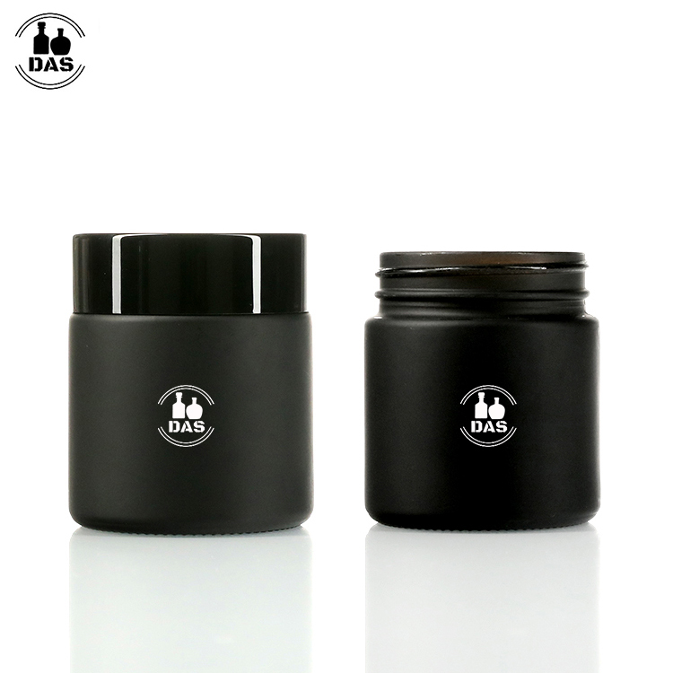 Luxury 5g 10g 15g 1oz 2oz 4oz 8oz Clear Amber Black Frosted Face Cream Container Cosmetic Glass Jar with Black White Lid