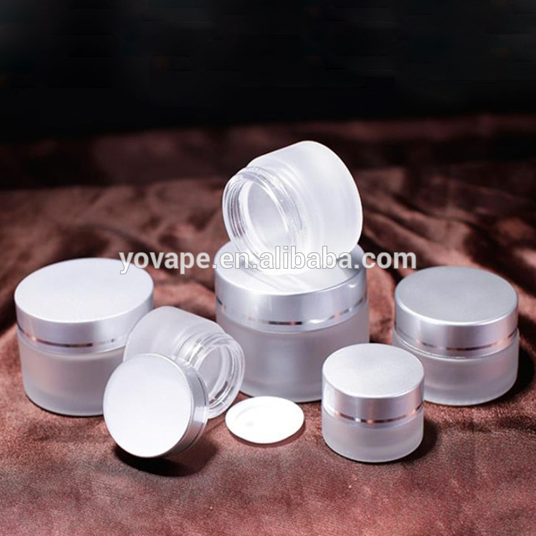 Luxury 5g 10g 15g 20g 30g 50g 100g Cosmetic perfume packing wax cbd oil frost clear gold/silver lid glass jar container/storage
