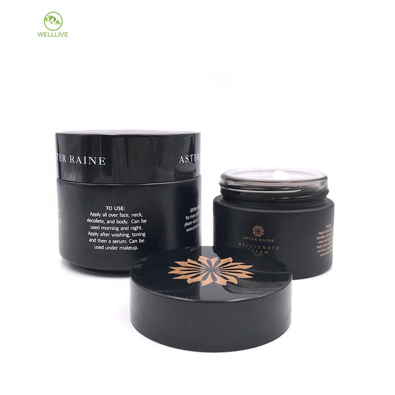 Luxury 5g 10g 15g 20g 30g 50g 100g matte black clear glass jar for sale personal care cream